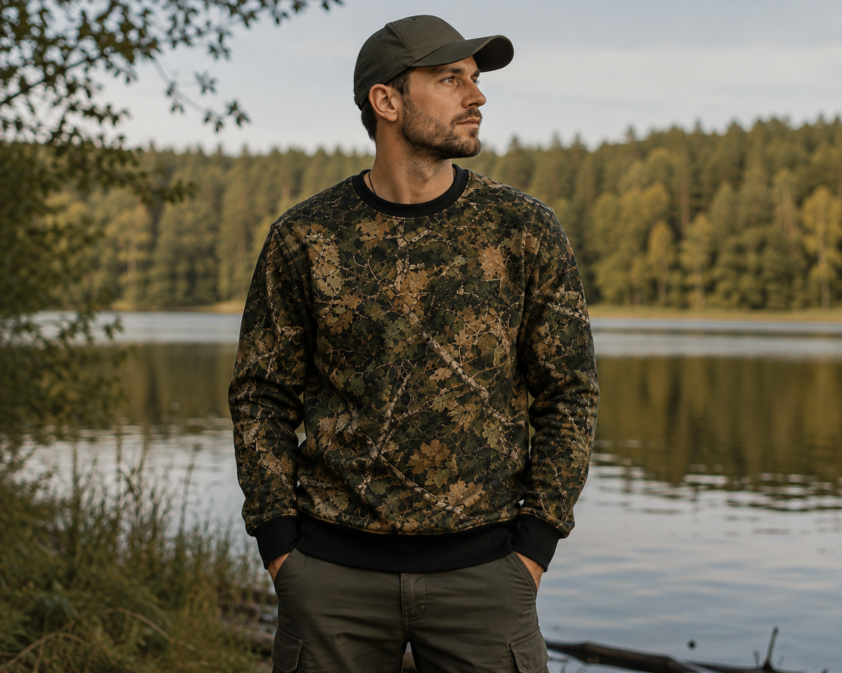 Camouflage Sweatshirt Herren – Real Tree Waldtarn Outdoor Pullover | EVERMOND